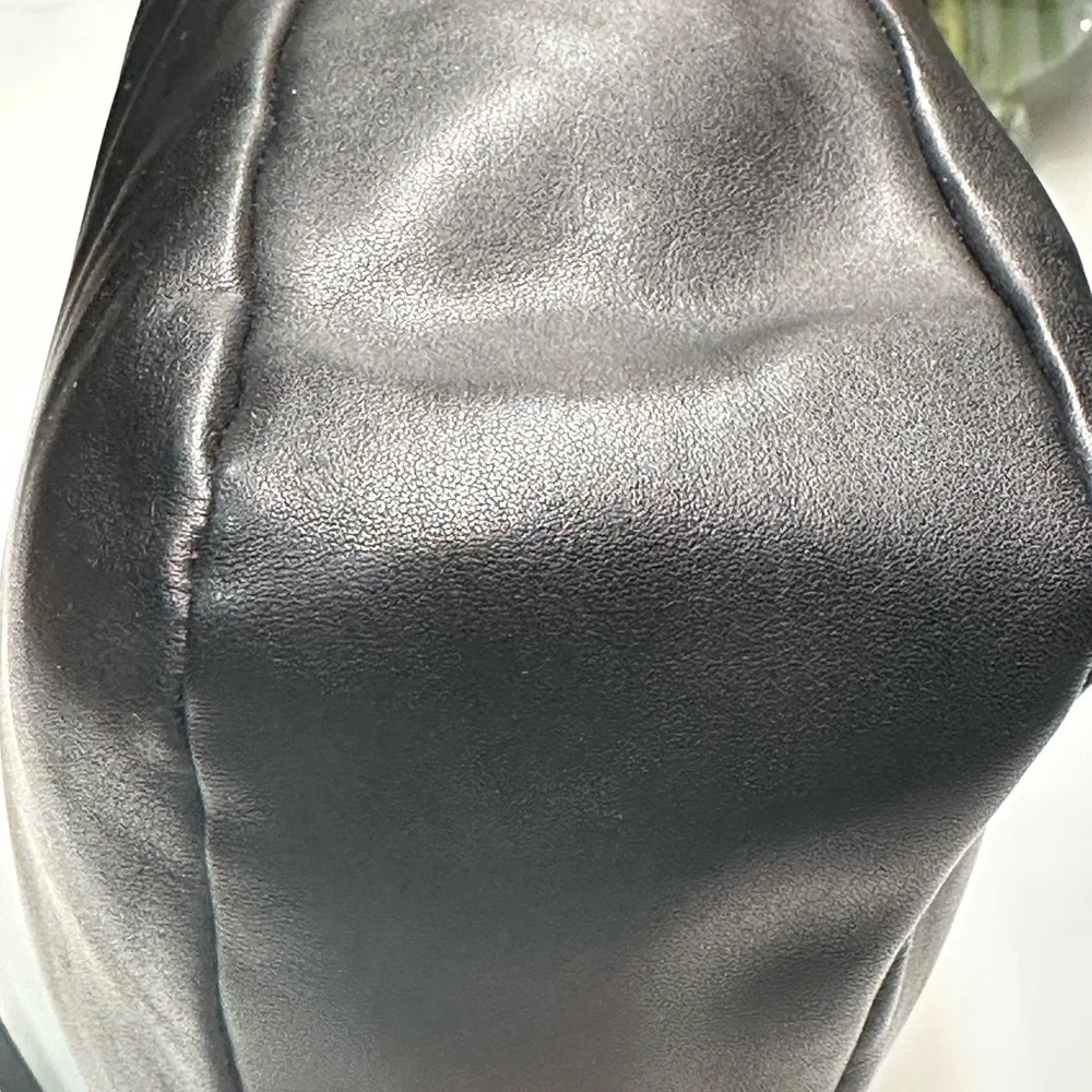 Loeffler Randall Joana Black Ruffled Leather Frame Shoulder Handle Bag